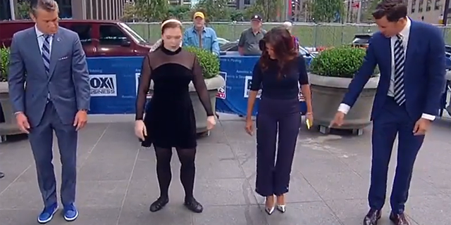Stephanie Parker (center) of the New York Studio of Irish Step Dance shared tips and instructions on "Fox and Friends Weekend" on Sat., Sept. 17, 2022.
