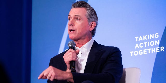 Gavin Newsom, governor of California, speaks during the Clinton Global Initiative (CGI) annual meeting in New York on Tuesday, Sept. 20, 2022.