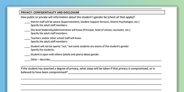 Gender Spectrum support plan said, "If the student has asserted a degree of privacy, whats steps will be taken if that privacy is compromised, or is believed to have been compromised?"
