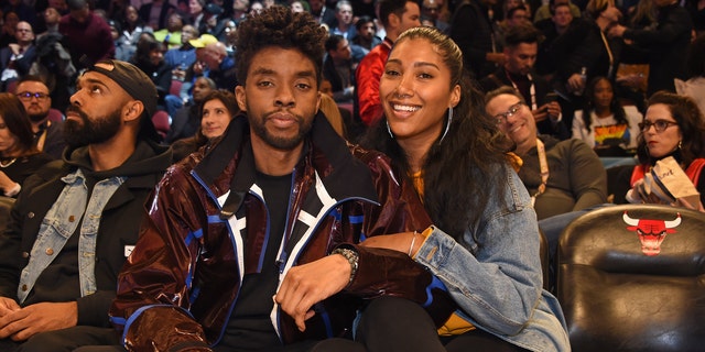 Chadwick Boseman pictured with his wife Taylor Simone Ledward, just 7 months prior to his death.