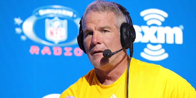 Former NFL player Brett Favre speaks onstage during day 3 of SiriusXM at Super Bowl LIV on Jan. 31, 2020 in Miami.