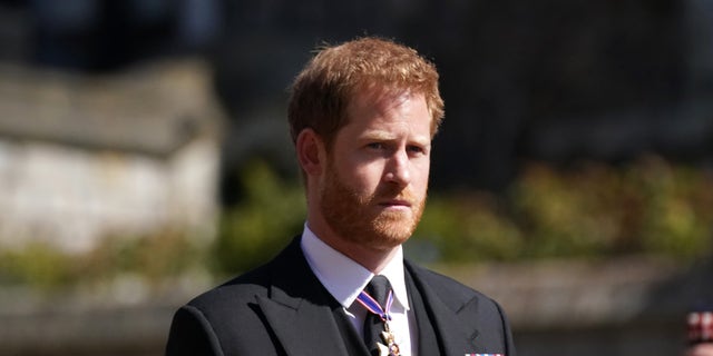 Prince Harry did not wear his military uniform to Prince Philip's funeral service in April 2021.