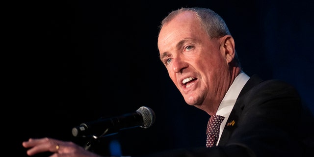 New Jersey Gov.  Phil Murphy delivers a victory speech to supporters at the Grand Arcade at the Pavilion on November 3, 2021, in Asbury Park, New Jersey. 