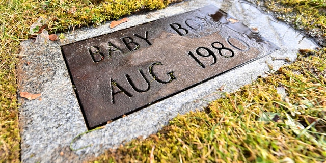 The grave site for a Baby Boy Doe who was found dead in a landfill in Larksville, Pennsylvania, 42 years ago.