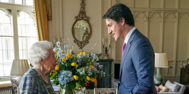 Queen Elizabeth II joked with Prime Minister Justin Trudeau, telling him he made her feel old.