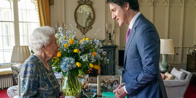 Queen Elizabeth II joked with Prime Minister Justin Trudeau, telling him he made her feel old.