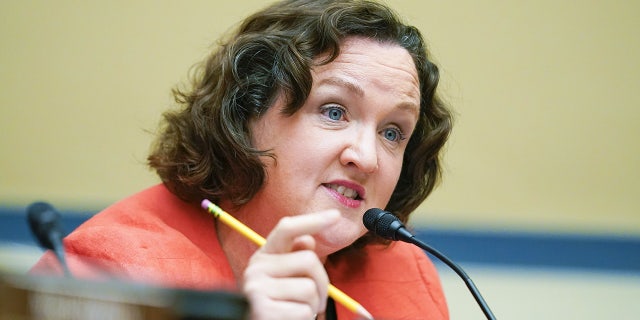 Rep. Katie Porter, a Democrat from California, speaks Wednesday, June 8, 2022 during a House Oversight and Reform Committee hearing on the need to address the gun violence epidemic in Washington, DC, USA.