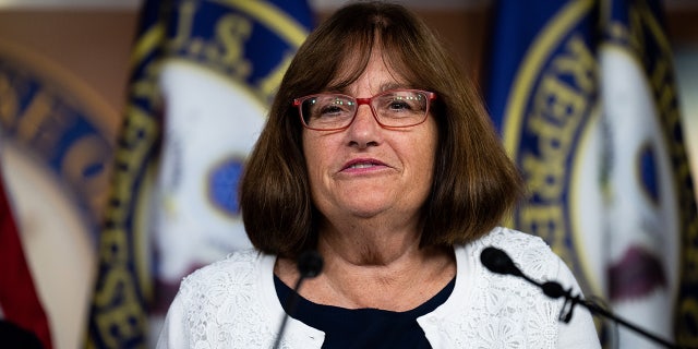 UNITED STATES - JUNE 15: Rep. Annie Kuster, D-N.H., participates in the news conference on the Lower Food and Fuel Costs Act in the Capitol on Wednesday, June 15, 2022. background. (Bill Clark/CQ-Roll Call, Inc via Getty Images)