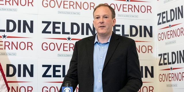 Republican and Conservative Parties nominee for Governor Lee Zeldin press conference on the issue of debates at Zeldin NYC campaign headquarters. 