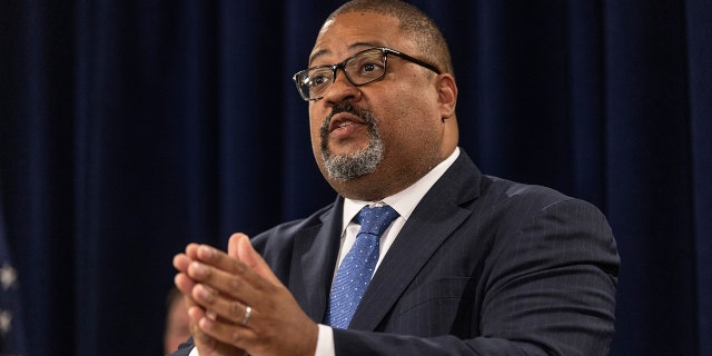 Manhattan District Attorney Alvin Bragg speaks during a press conference in New York on Sept. 8, 2022.