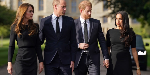 Catherine, Princess of Wales, Prince William, Prince of Wales, Prince Harry, Duke of Sussex, and Meghan, Duchess of Sussex