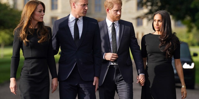 Catherine, Princess of Wales, Prince William, Prince of Wales, Prince Harry, Duke of Sussex, and Meghan, Duchess of Sussex