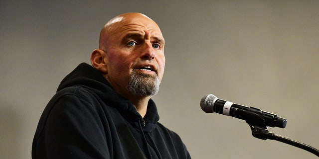 John Fetterman holds a rally at Montgomery County Community College in Blue Bell, Pennsylvania, on Sept. 11, 2022.