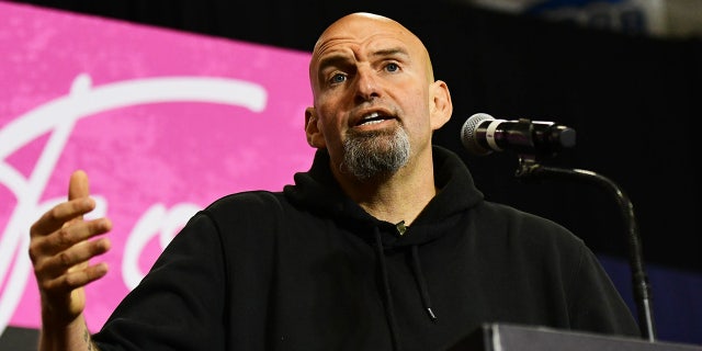 Democratic Pennsylvania Senate nominee John Fetterman holds a rally with U.S. Congresswomen Madeleine Dean and Mary Gay Scanlon on September 11, 2022 in Blue Bell, Pennsylvania. 