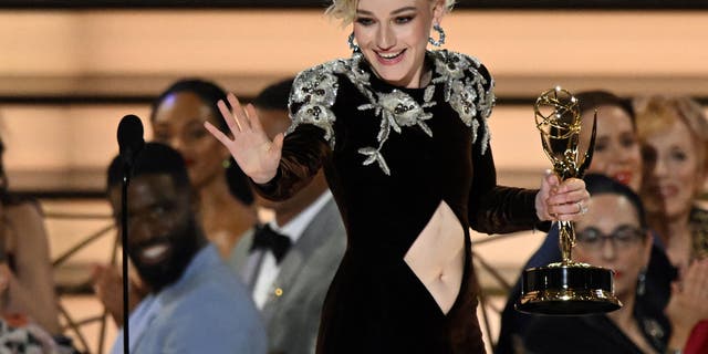 Julia Garner accepts the award for outstanding supporting actress in a drama series for "Ozark" onstage during the 74th Emmy Awards.