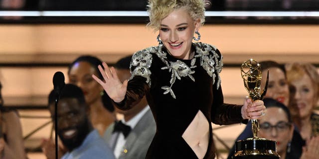 Julia Garner accepts the award for outstanding supporting actress in a drama series for "Ozark" onstage during the 74th Emmy Awards.