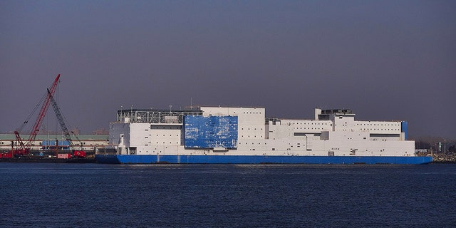 Rikers Island Vernon C. in Hunts Point.  Bain Center Jail Barge. 