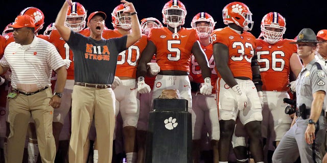 Clemson Tigers head coach Dabo Swinney during a game against the Louisiana Tech Bulldogs Sept. 17, 2022, at Clemson Memorial Stadium in Clemson, S.C. 