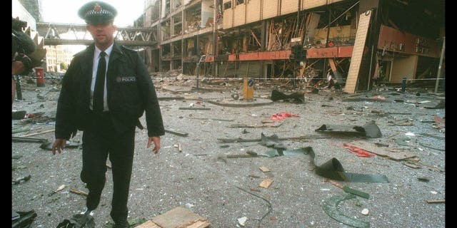 Terrorist bombing In Manchester blamed on IRA.