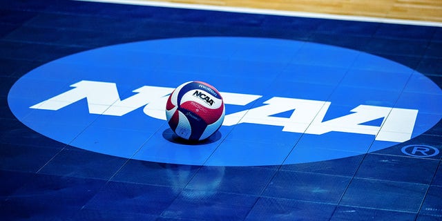The playing court before the game between Carthage College and Benedictine University in the Division III Men Volleyball Championship held at the Salem Civic Center on April 24, 2021 in Salem, Virginia. 
