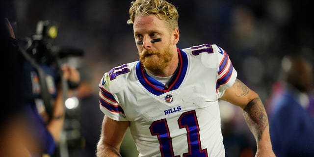Cole Beasley #11 of the Buffalo Bills runs off of the field during to an NFL game against the Tennessee Titans at Nissan Stadium on Oct. 18, 2021 in Nashville, Tennessee. 