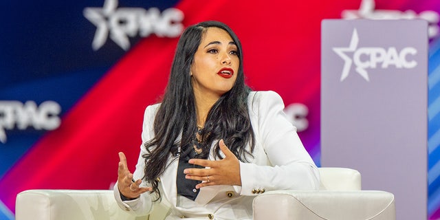 Rep. Mayra Flores, Texas Republican, speaks at a panel at the Conservative Political Action Conference at the Hilton Anatole in Dallas, Texas, August 5, 2022.