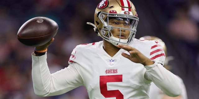 49ers quarterback Trey Lance during a preseason game