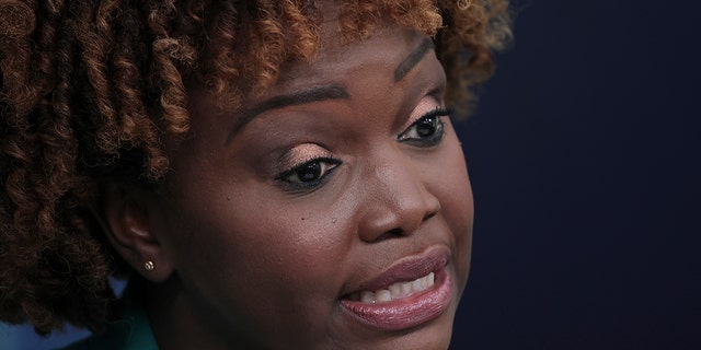 Press secretary Karine Jean-Pierre answers questions during the daily briefing at the White House on Sept. 1, 2022.