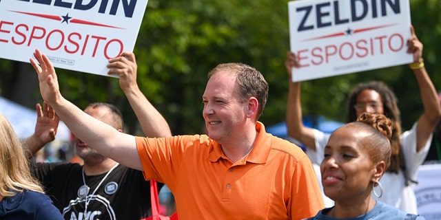 Rep. Lee Zeldin, R-NY, participates in the annual West Indian Day parade on September 5, 2022, in Brooklyn, New York City. 