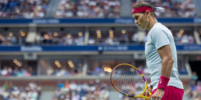 Rafael Nadal during his loss to Frances Tiafoe in the men's singles fourth-round match at Arthur Ashe Stadium during the US Open, Sept. 5, 2022.