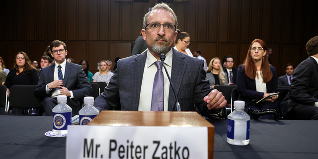 Peiter "Mudge" Zatko, former head of security at Twitter, testifies before the Senate Judiciary Committee on data security at Twitter, on Capitol Hill, Sept. 13, 2022 in Washington, D.C. Zatko claims that Twitter's widespread security failures pose a security risk to user's privacy and information and could potentially endanger national security.