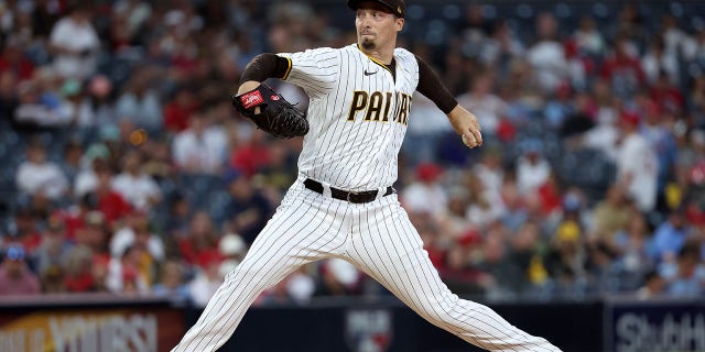 Blake Snell of the Padres pitches against the St. Louis Cardinals at Petco Park on Sept. 21, 2022, in San Diego, California.
