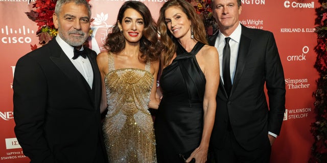 George Clooney and Rande Gerber have been longtime friends. They're pictured here with their wives, Amal Clooney and Cindy Crawford, at the Albie Awards.