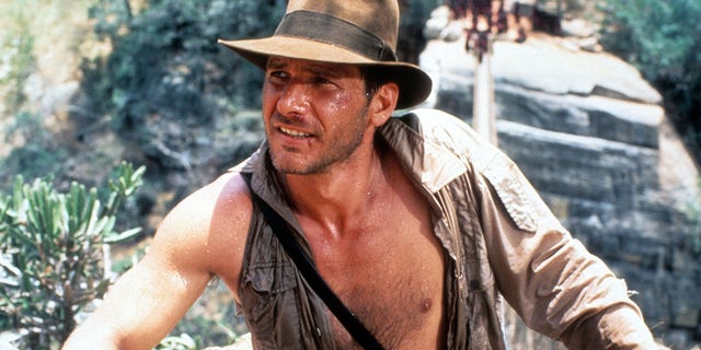 Harrison Ford in a scene from the film "Indiana Jones And The Temple Of Doom" 1984. 