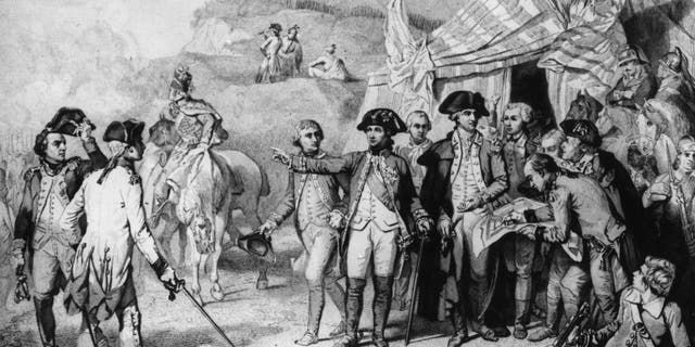 On this historic day, September 28, 1781, the siege of Yorktown begins 3 Generals Rochambeau (1725-1807) and Washington (1732-1799) give the last orders to attack the siege of Yorktown. With them is the Marquis de Lafayette (1757-1834).