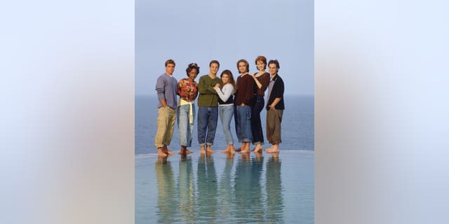 L-R: Matthew Lawrence, Trina McGee, Ben Savage, Danielle Fishel, Will Friedle, Maitland Ward and Rider Strong pictured in 1998.