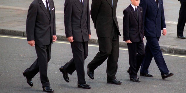 Princess Diana was buried on Sept. 6, 1997, and her sons, Prince William and Prince Harry, joined the funeral procession at the request of the late Prince Philip.