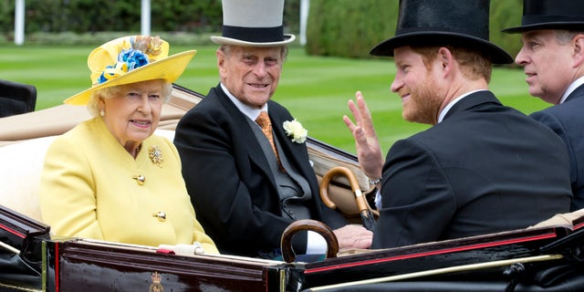 Pictured in 2016, Prince Harry shared a special bond with both his grandparents: Queen Elizabeth II and Prince Philip.