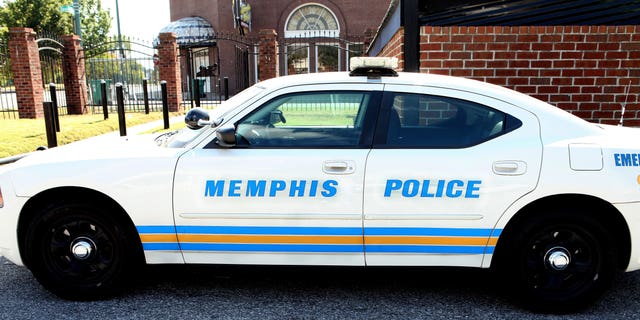A Memphis Police vehicle sits outside the Memphis Police Department Entertainment District Unit in Memphis, Tenn., Oct. 3, 2016. 