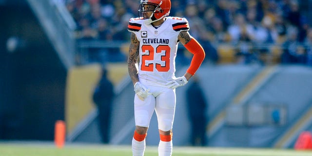 Cornerback Joe Haden, #23 of the Cleveland Browns, stands on the field during a game against the Pittsburgh Steelers on Jan. 1, 2017 at Heinz Field in Pittsburgh. Pittsburgh won 27-24 in overtime. 