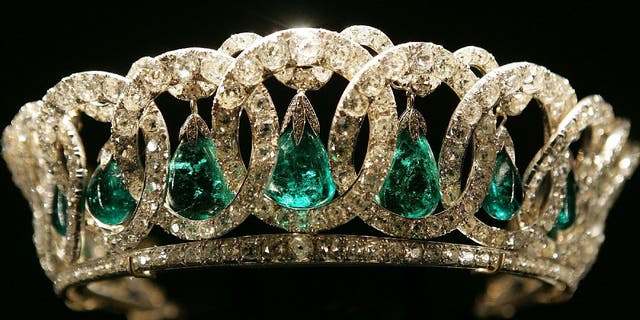 Queen Elizabeth II's Vladimir Tiara was displayed at Buckingham Palace on July 25, 2006, in London, in celebration of the Queen's 80th birthday.