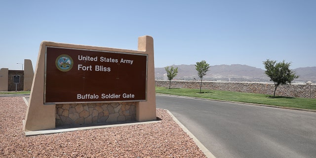 An entrance to Fort Bliss is shown on June 25, 2018, in Fort Bliss, Texas. 