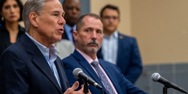 Texas Gov. Greg Abbott speaks at a press conference on September 13, 2022 in Houston, Texas. Gov. Greg Abbott alongside President of the Houston Police Officers' Union Douglas Griffith spoke at a 'Back The Blue' press conference where they addressed efforts supporting Texas law enforcement. 