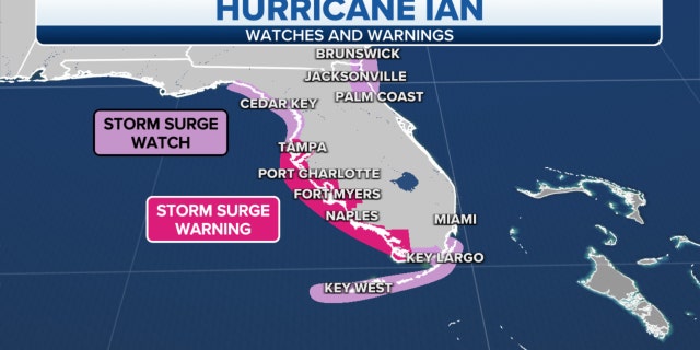 Hurricane Ian storm surge warnings