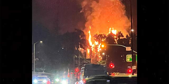 A large fire broke out at the Hollywood Bowl as people were leaving following a "Sound of Music" singalong Saturday evening.
