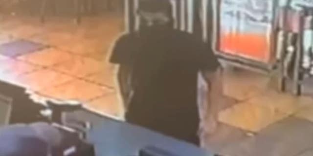 A man caught on camera trying to rob a fast-food restaurant in Houston. 