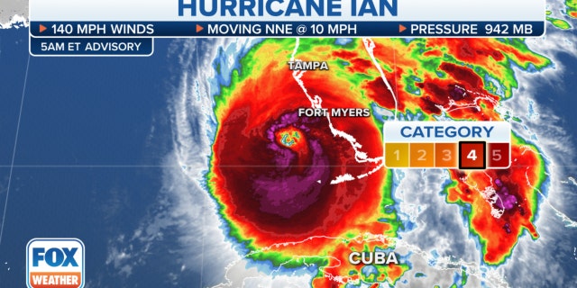 Hurricane Ian strengthens into a Category 4 storm