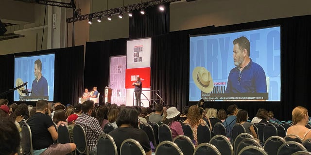 Actor Nick Offerman speaks on the main stage at the National Book Festival, organized by the Library of Congress, in Washington, D.C., on Saturday, Sept. 3, 2022.