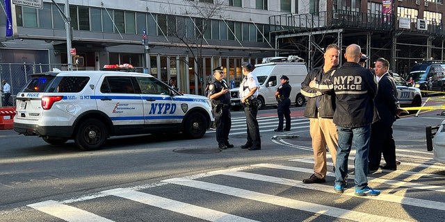 NYPD at the scene where a 25-year-old woman was found shot dead in the head. 