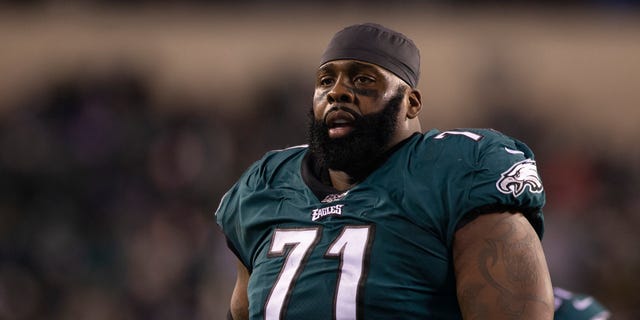 Jason Peters, #71 of the Philadelphia Eagles, looks on during the NFC Wild Card game against the Seattle Seahawks at Lincoln Financial Field on January 5, 2020, in Philadelphia.